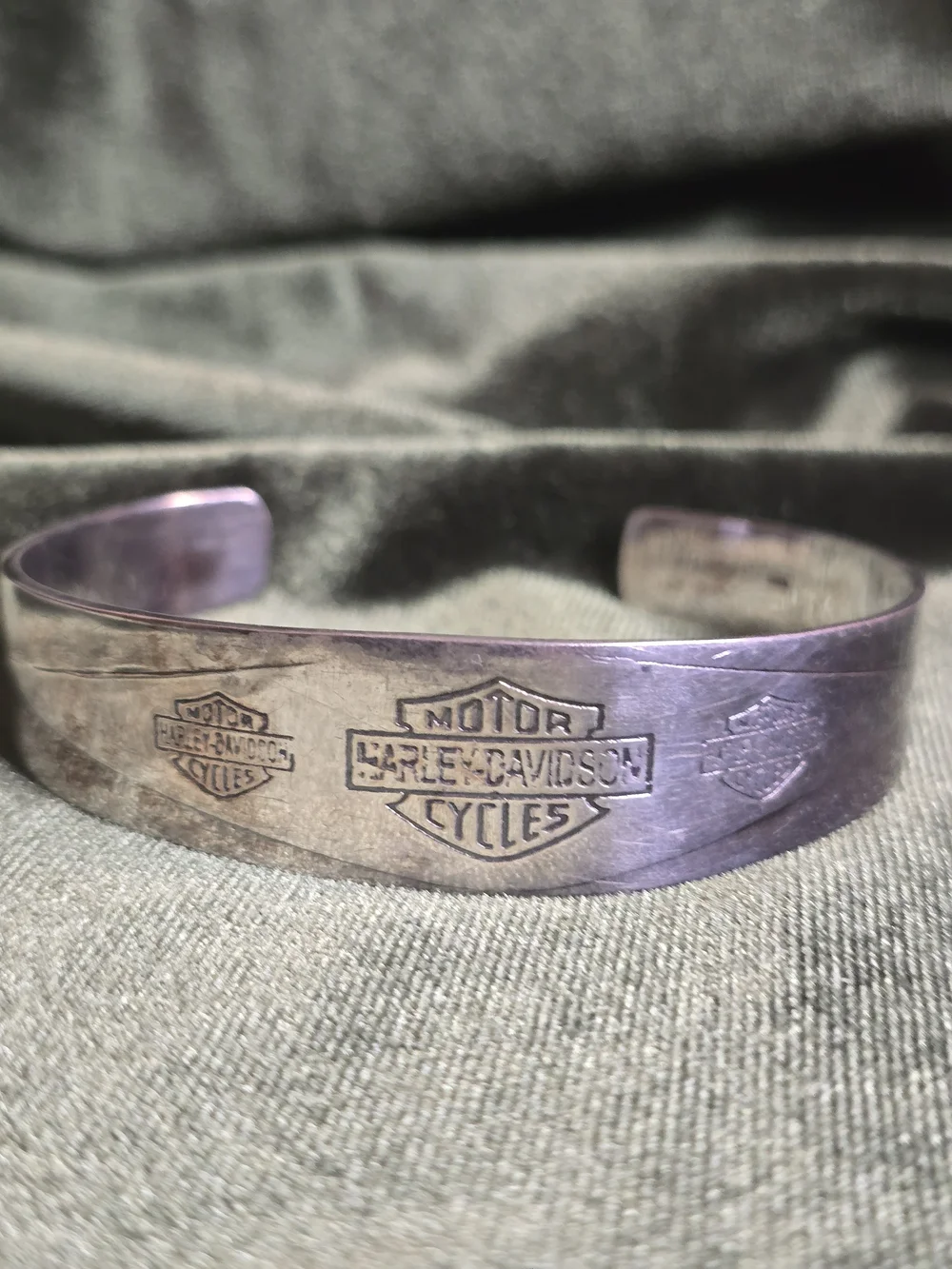Harley-Davidson Sterling Silver Logo Cuff Bracelet - 925
